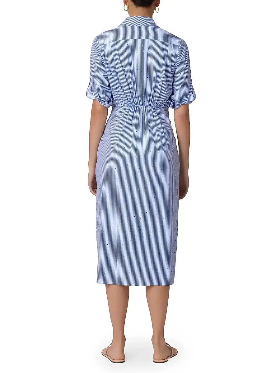 Shoshanna Women's Striped Cotton Tie-Waist Shirtdress | Thumbnail 3 Shoshanna Women's Striped Cotton Tie-Waist Shirtdress | Thumbnail 3