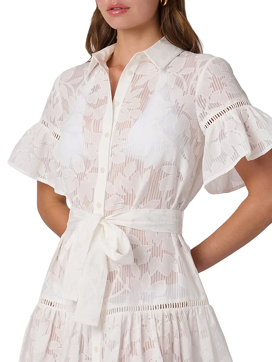 Shoshanna Women's Floral Cotton-Blend Mini-Shirtdress | Thumbnail 3 Shoshanna Women's Floral Cotton-Blend Mini-Shirtdress | Thumbnail 3