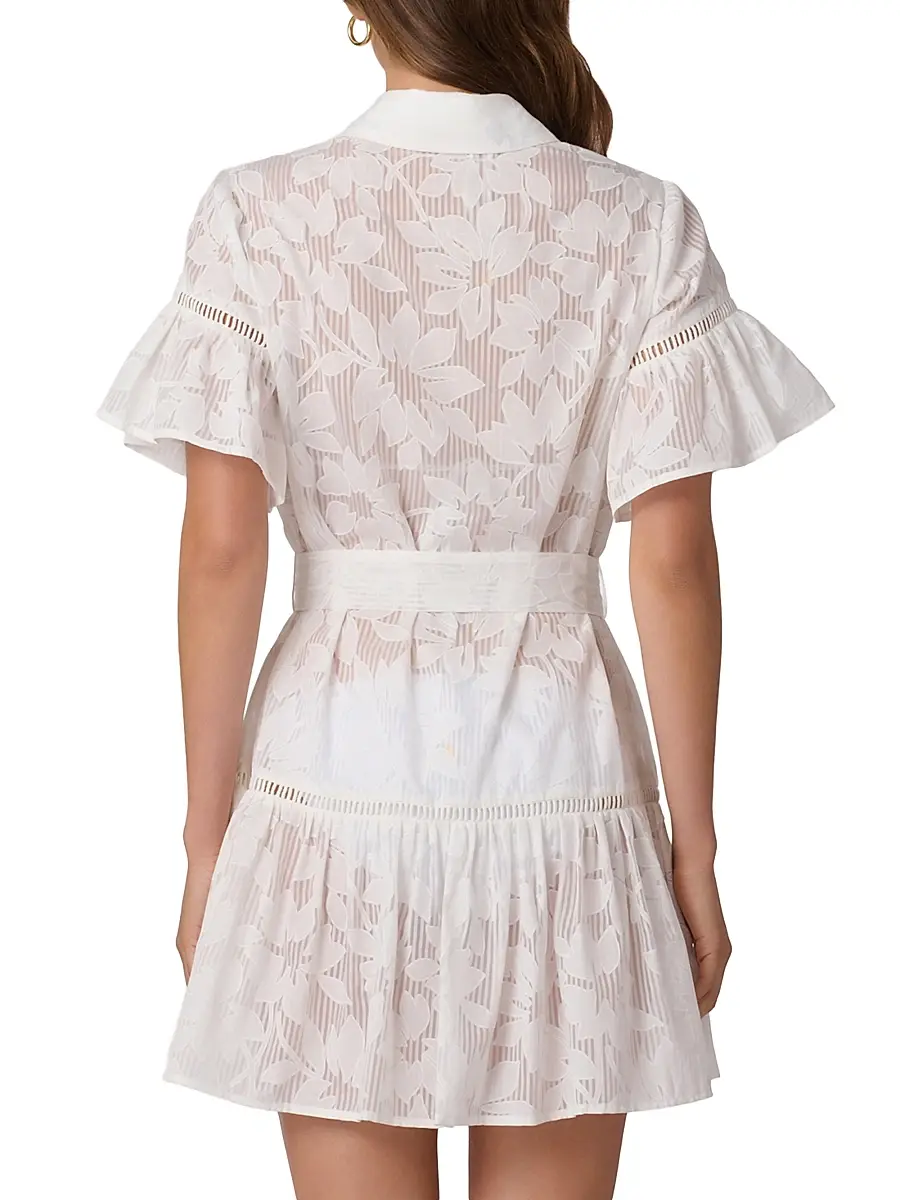 Shoshanna Women's Floral Cotton-Blend Mini-Shirtdress | Thumbnail 4 Shoshanna Women's Floral Cotton-Blend Mini-Shirtdress | Thumbnail 4