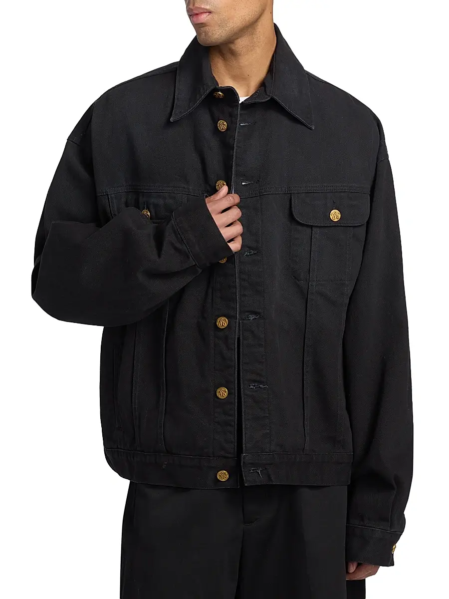 Willy Chavarria Men's Chachi Denim Trucker Jacket | Thumbnail 3 Willy Chavarria Men's Chachi Denim Trucker Jacket | Thumbnail 3