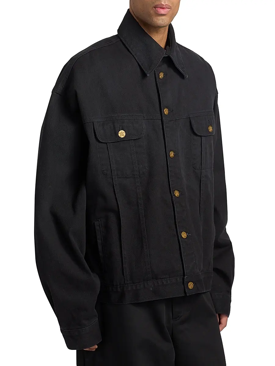 Willy Chavarria Men's Chachi Denim Trucker Jacket | Thumbnail 4 Willy Chavarria Men's Chachi Denim Trucker Jacket | Thumbnail 4