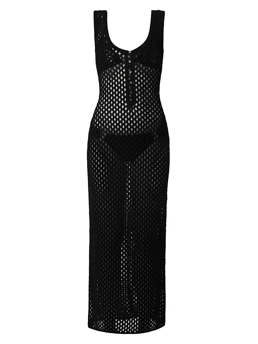 Shoshanna Women's Plage Crotchet A-Line Cover-Up Maxi Dress