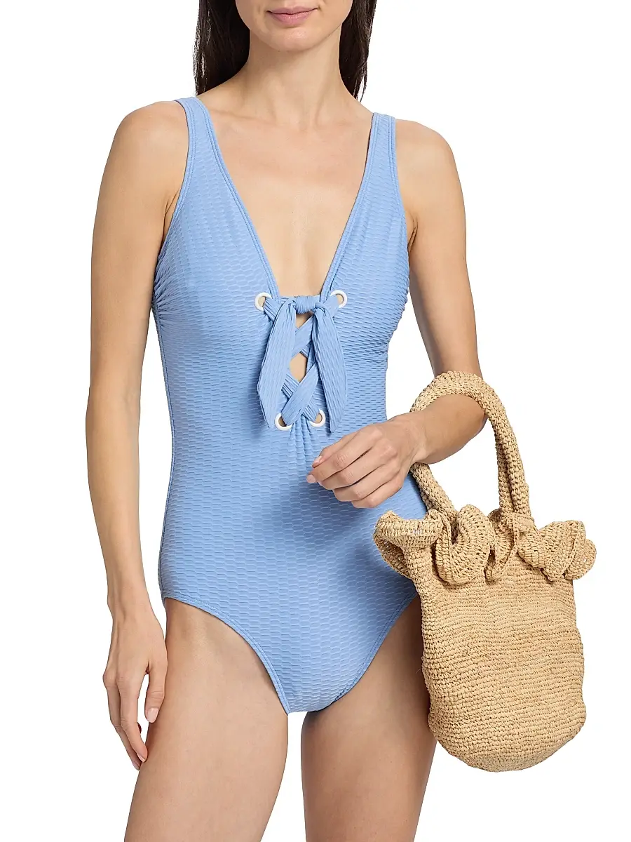 Shoshanna Women's Lace-Up One-Piece Swimsuit | Thumbnail 3 Shoshanna Women's Lace-Up One-Piece Swimsuit | Thumbnail 3