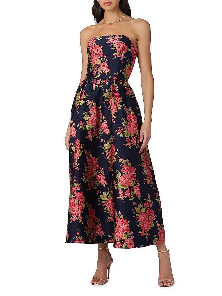 Shoshanna Women's Dana Floral Strapless Maxi Dress | Thumbnail 2