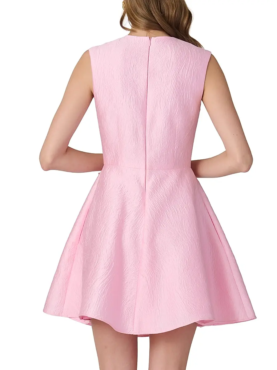 Shoshanna Women's Gabby Wave Jacquard Bow Minidress | Thumbnail 3 Shoshanna Women's Gabby Wave Jacquard Bow Minidress | Thumbnail 3