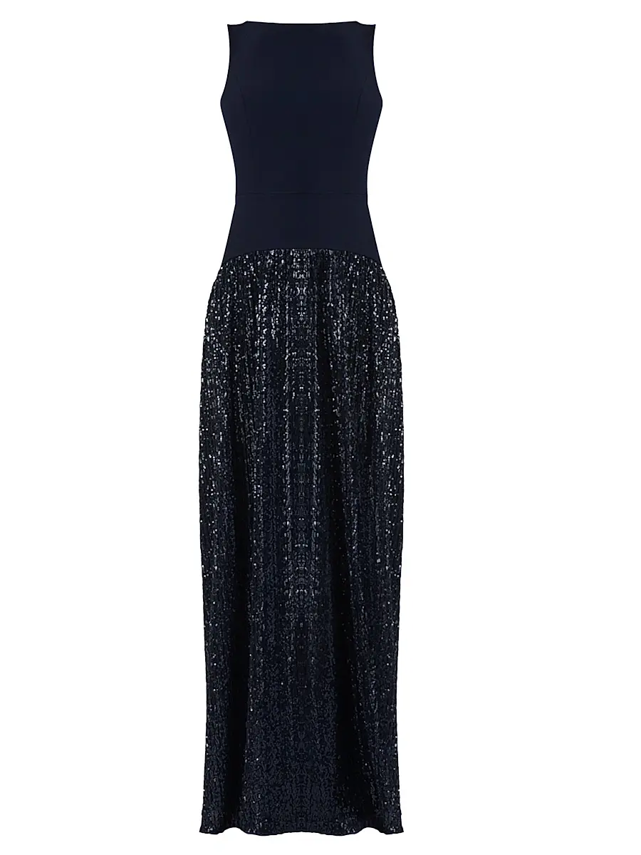 Shoshanna Women's Dorothy Sequin Skirt Gown - Navy | Image 1 Shoshanna Women's Dorothy Sequin Skirt Gown - Navy | Image 1