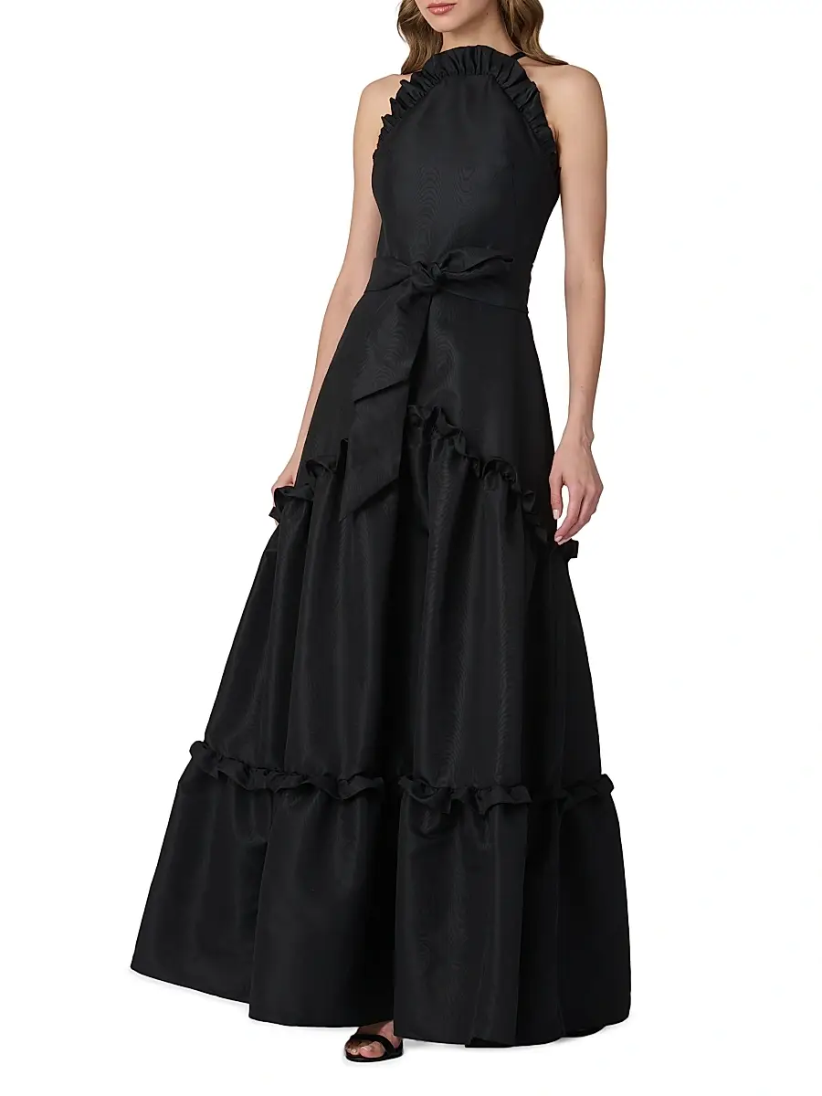 Shoshanna Women's Lucille Ruffled Belted Maxi Dress | Thumbnail 2