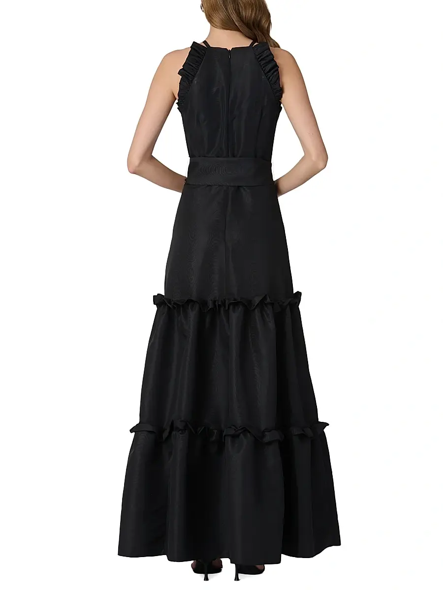 Shoshanna Women's Lucille Ruffled Belted Maxi Dress | Thumbnail 3