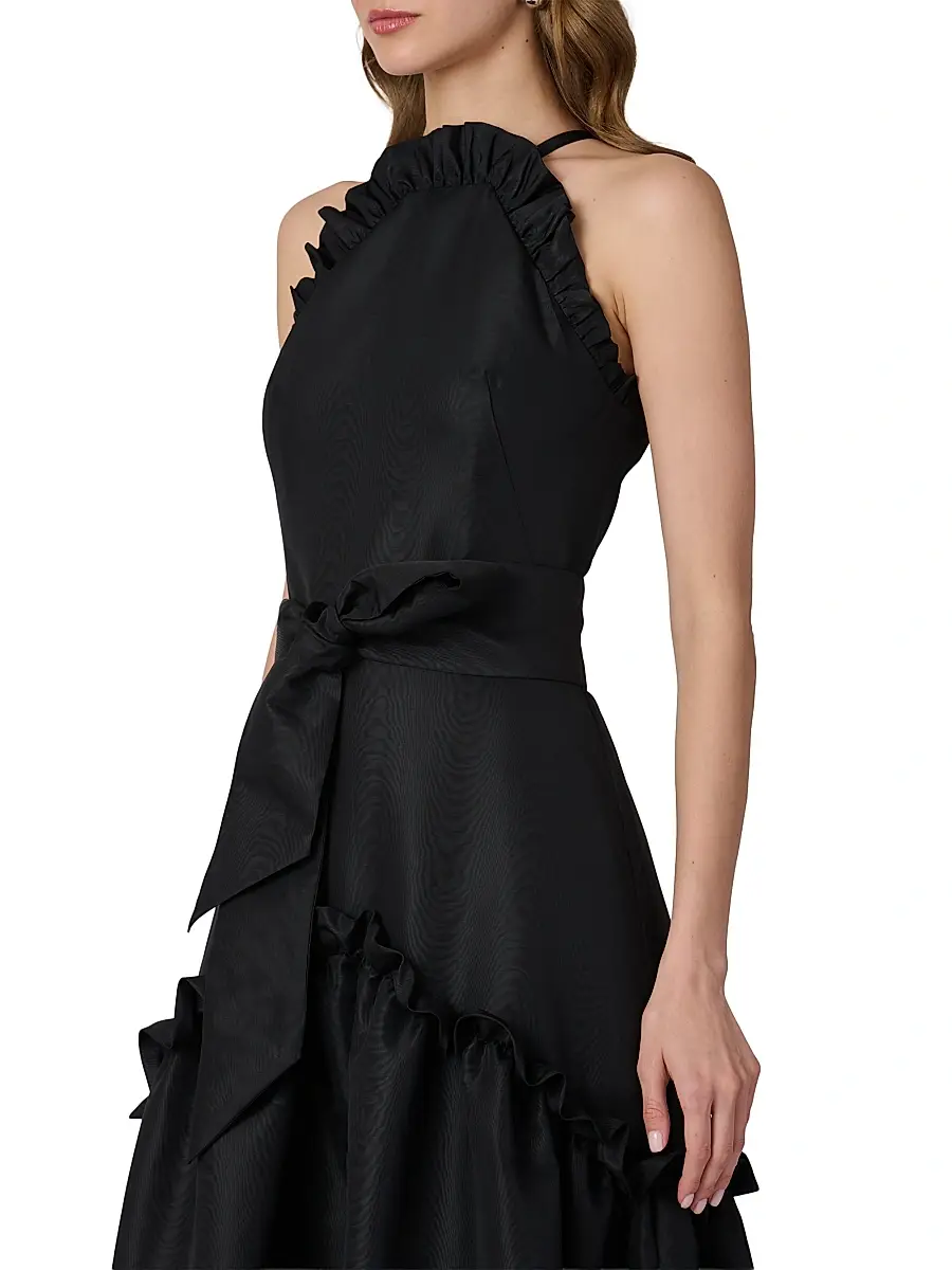 Shoshanna Women's Lucille Ruffled Belted Maxi Dress | Thumbnail 4