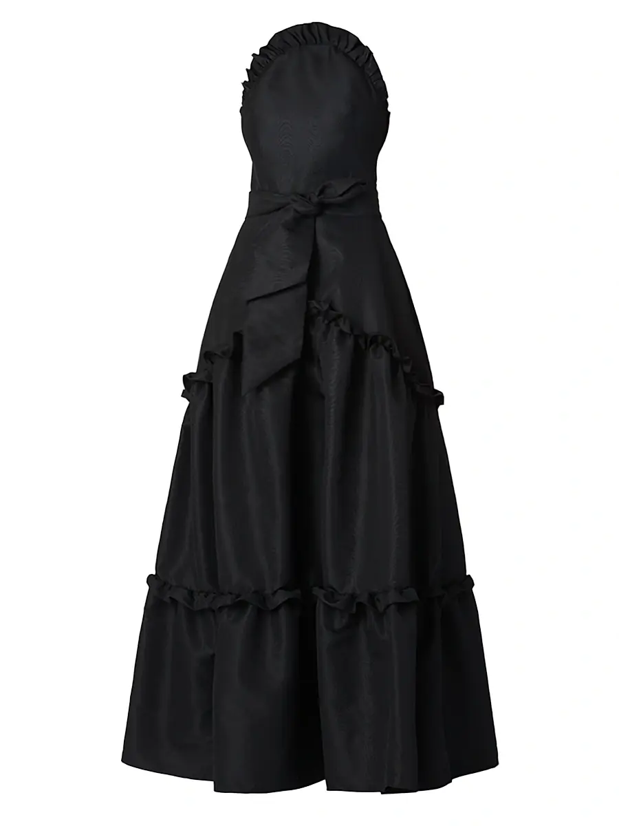Shoshanna Women's Lucille Ruffled Belted Maxi Dress - Jet | Image 1 Shoshanna Women's Lucille Ruffled Belted Maxi Dress - Jet | Image 1