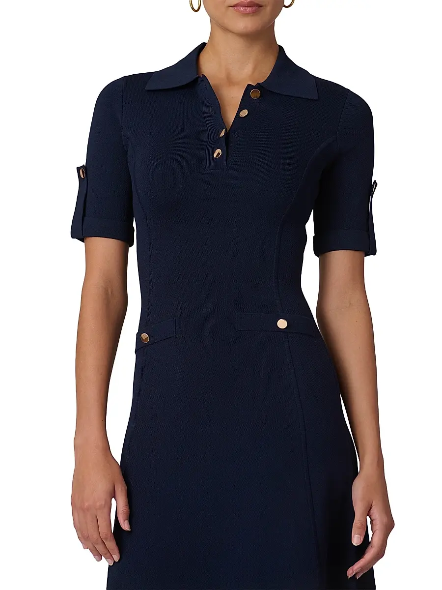 Shoshanna Women's Saylor Compact Knit Midi-Dress | Thumbnail 4 Shoshanna Women's Saylor Compact Knit Midi-Dress | Thumbnail 4