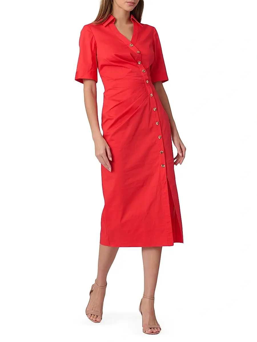 Shoshanna Women's Emmett Stretch Cotton Asymmetric Shirtdress | Thumbnail 2 Shoshanna Women's Emmett Stretch Cotton Asymmetric Shirtdress | Thumbnail 2