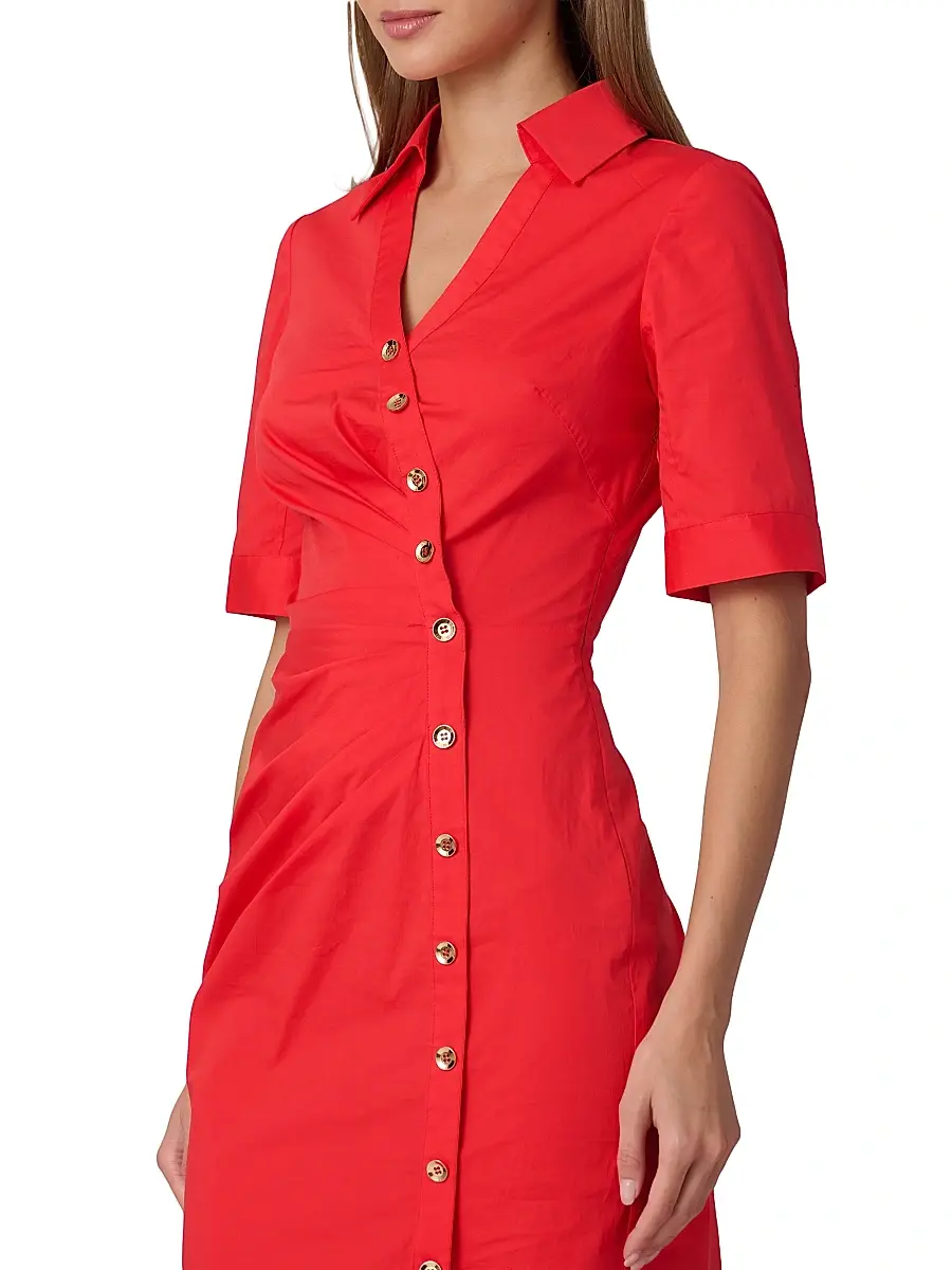 Shoshanna Women's Emmett Stretch Cotton Asymmetric Shirtdress | Thumbnail 4 Shoshanna Women's Emmett Stretch Cotton Asymmetric Shirtdress | Thumbnail 4