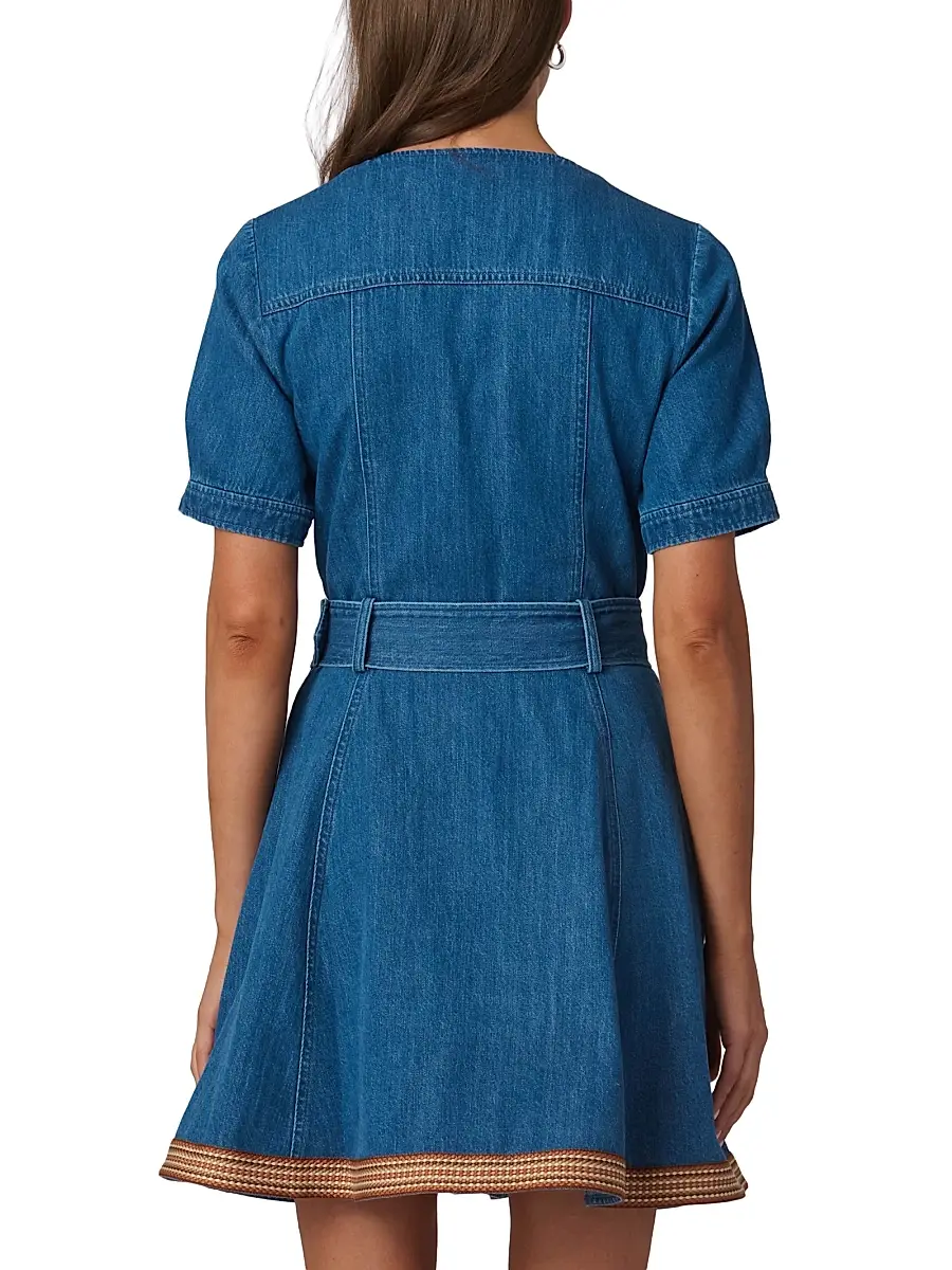 Shoshanna Women's Payton Denim Minidress | Thumbnail 3 Shoshanna Women's Payton Denim Minidress | Thumbnail 3