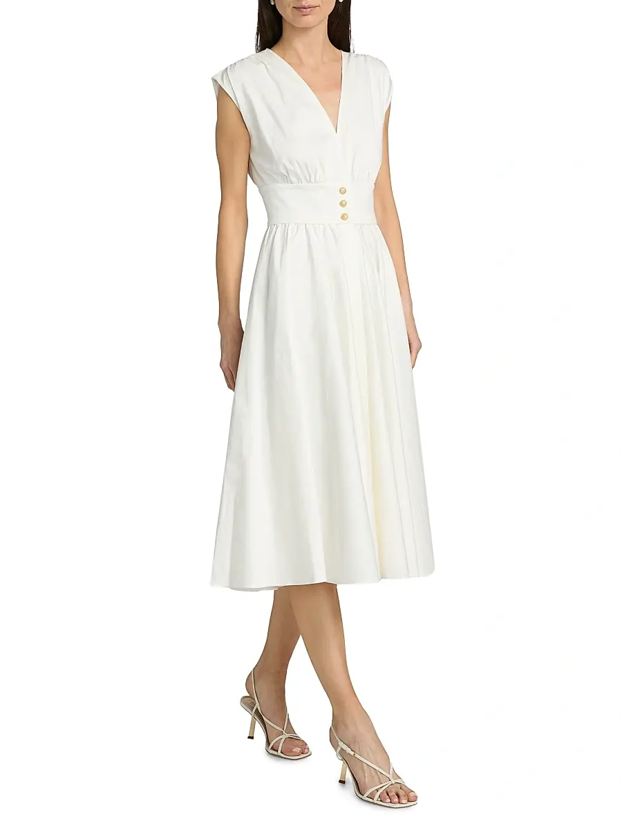 Kobi Halperin Women's Rose Draped Button-Front Midi-Dress | Thumbnail 2 Kobi Halperin Women's Rose Draped Button-Front Midi-Dress | Thumbnail 2