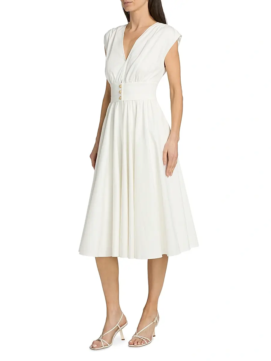 Kobi Halperin Women's Rose Draped Button-Front Midi-Dress | Thumbnail 4 Kobi Halperin Women's Rose Draped Button-Front Midi-Dress | Thumbnail 4