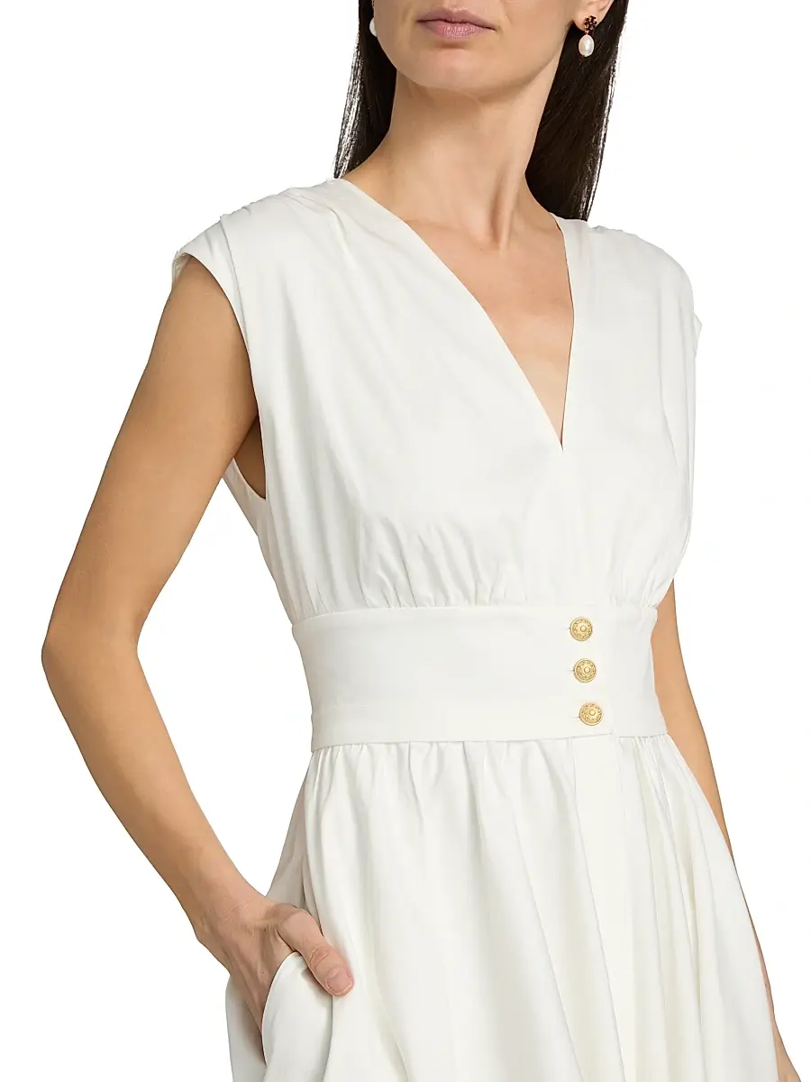 Kobi Halperin Women's Rose Draped Button-Front Midi-Dress | Thumbnail 6 Kobi Halperin Women's Rose Draped Button-Front Midi-Dress | Thumbnail 6