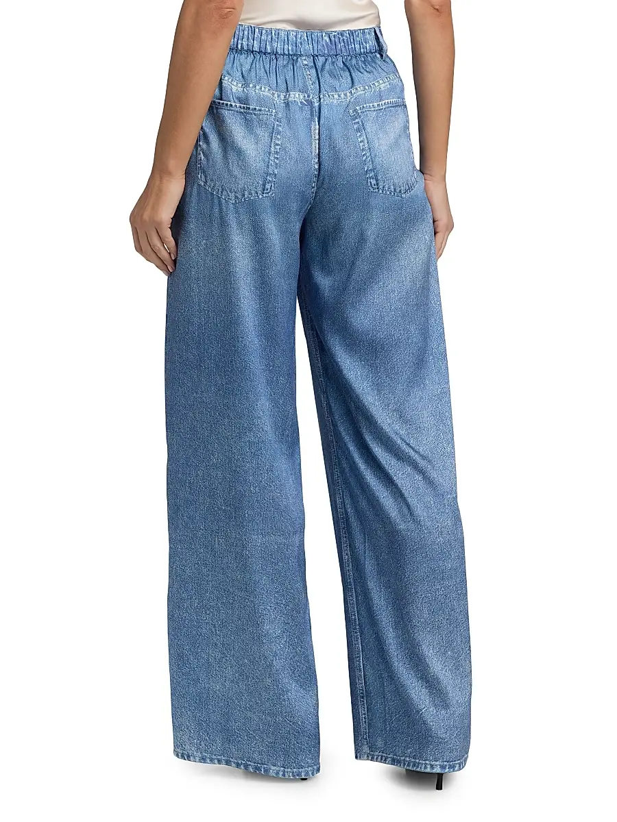 Kobi Halperin Women's Sage Denim Print Satin Pants | Thumbnail 5 Kobi Halperin Women's Sage Denim Print Satin Pants | Thumbnail 5