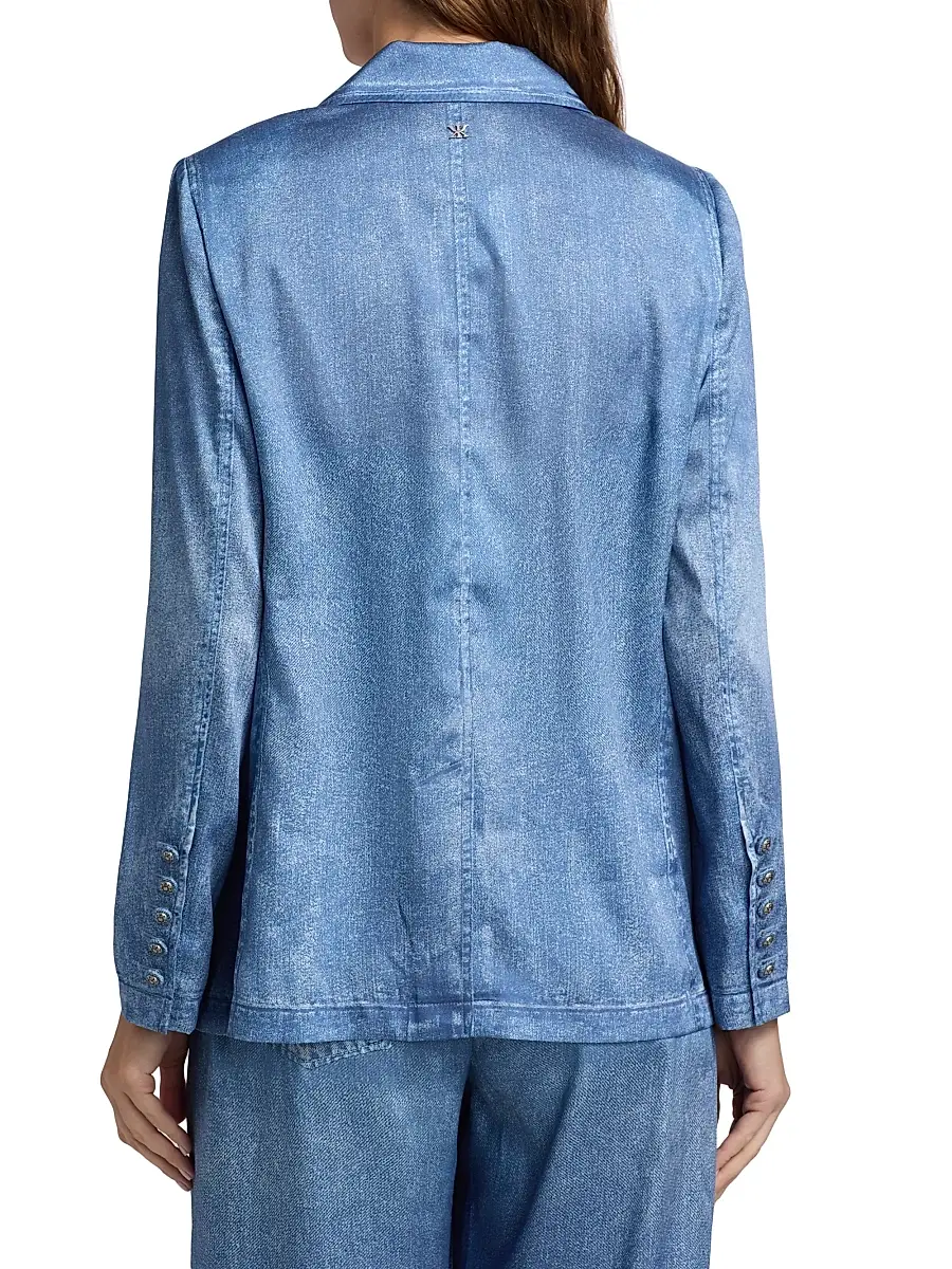 Kobi Halperin Women's Veronica Denim-Printed Satin Blazer | Thumbnail 5 Kobi Halperin Women's Veronica Denim-Printed Satin Blazer | Thumbnail 5