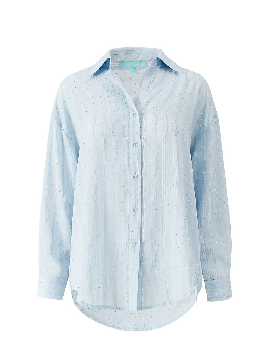 Melissa Odabash Women's Ziggy Oversized Shirt - Pale Blue | Image 1 Melissa Odabash Women's Ziggy Oversized Shirt - Pale Blue | Image 1