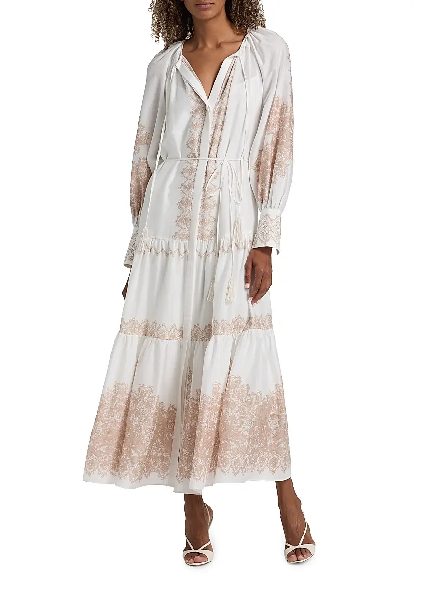 Kobi Halperin Women's Lauryn Lace Print Cotton-Silk Maxi Dress | Thumbnail 2 Kobi Halperin Women's Lauryn Lace Print Cotton-Silk Maxi Dress | Thumbnail 2