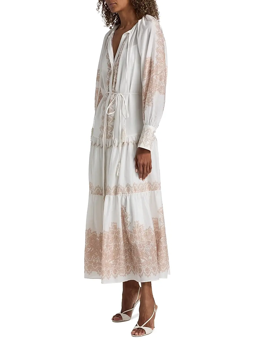 Kobi Halperin Women's Lauryn Lace Print Cotton-Silk Maxi Dress | Thumbnail 4 Kobi Halperin Women's Lauryn Lace Print Cotton-Silk Maxi Dress | Thumbnail 4