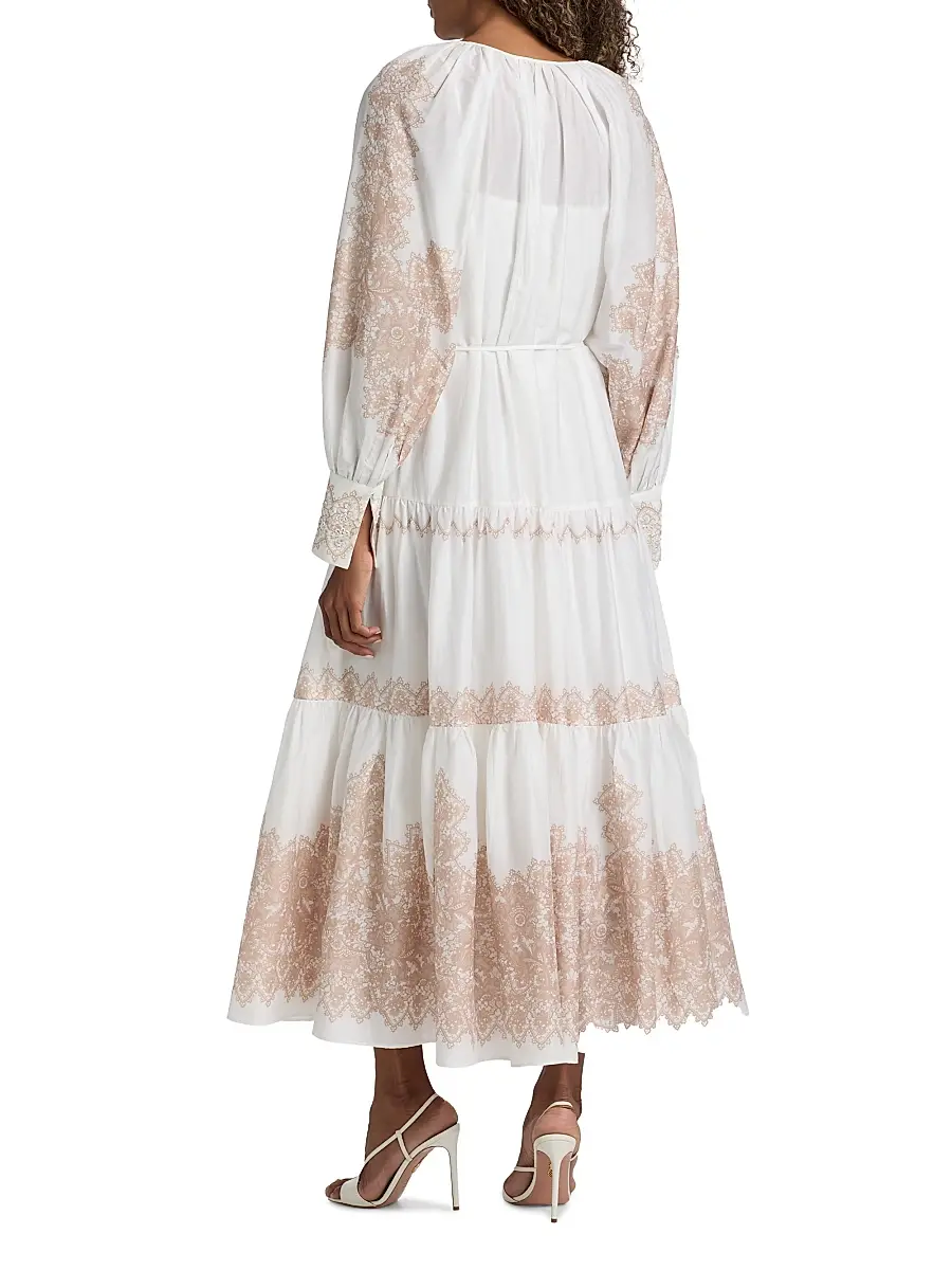 Kobi Halperin Women's Lauryn Lace Print Cotton-Silk Maxi Dress | Thumbnail 5 Kobi Halperin Women's Lauryn Lace Print Cotton-Silk Maxi Dress | Thumbnail 5