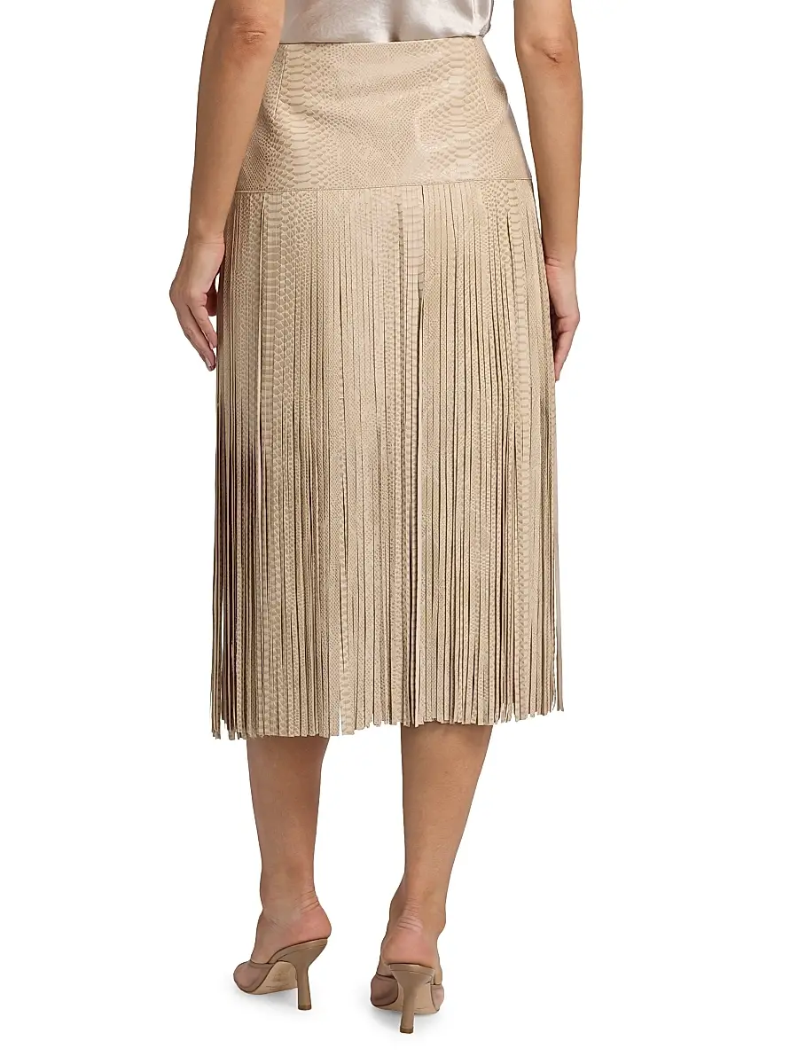 Kobi Halperin Women's Parker Snakeskin-Print Leather Fringe Skirt | Thumbnail 5 Kobi Halperin Women's Parker Snakeskin-Print Leather Fringe Skirt | Thumbnail 5