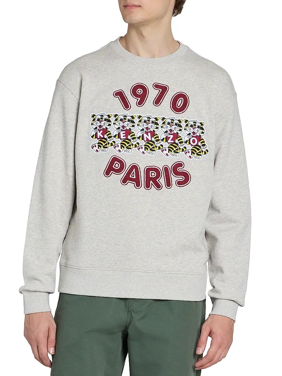 KENZO Men's Wild Tiger Embroidered Crewneck Sweatshirt | Thumbnail 3 KENZO Men's Wild Tiger Embroidered Crewneck Sweatshirt | Thumbnail 3