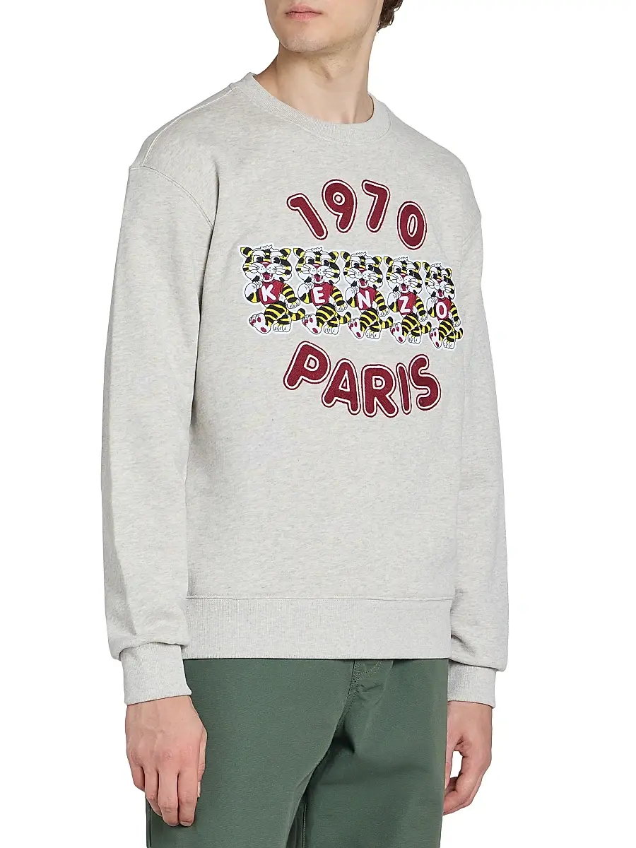 KENZO Men's Wild Tiger Embroidered Crewneck Sweatshirt | Thumbnail 4 KENZO Men's Wild Tiger Embroidered Crewneck Sweatshirt | Thumbnail 4