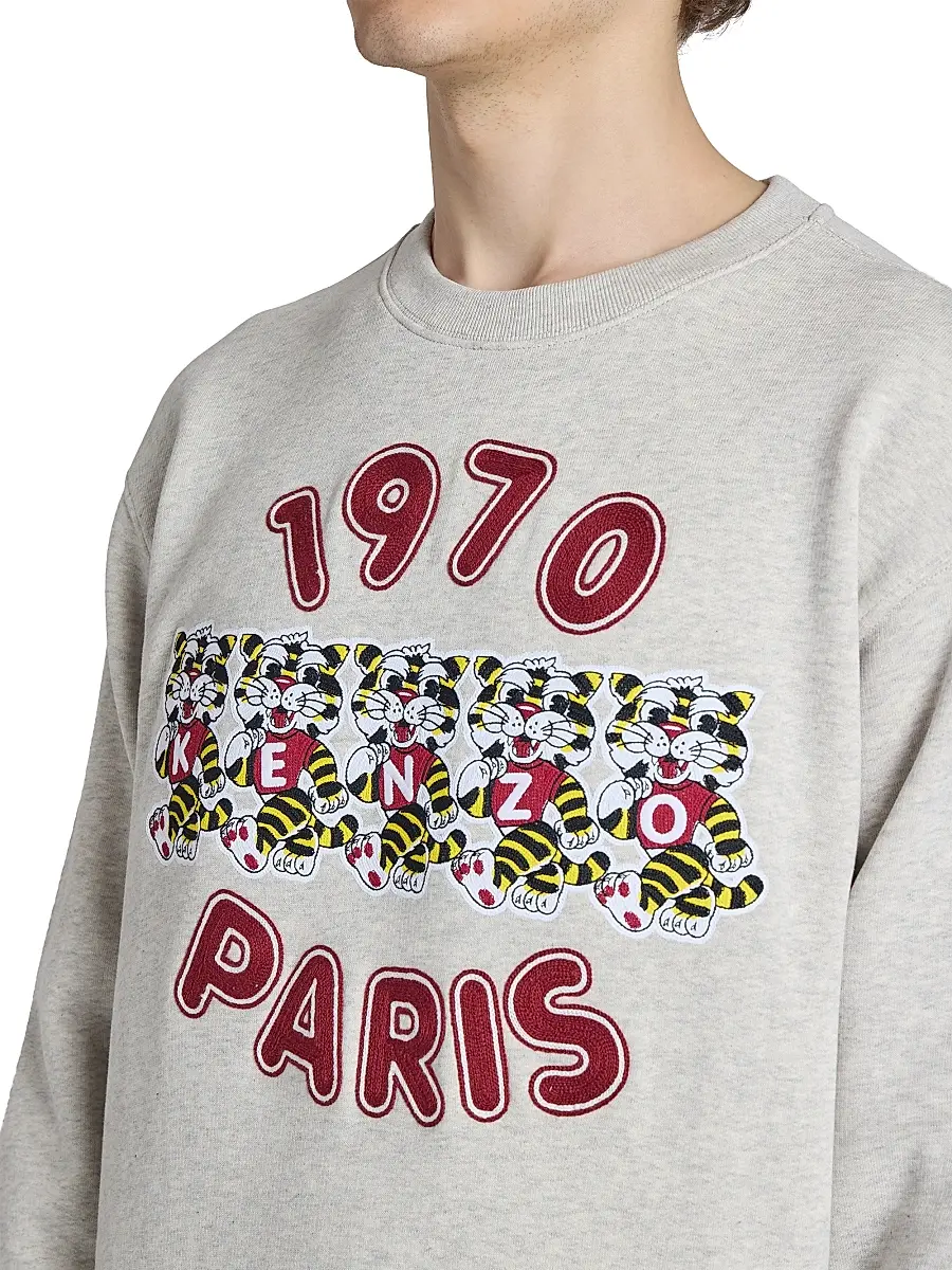 KENZO Men's Wild Tiger Embroidered Crewneck Sweatshirt | Thumbnail 6 KENZO Men's Wild Tiger Embroidered Crewneck Sweatshirt | Thumbnail 6