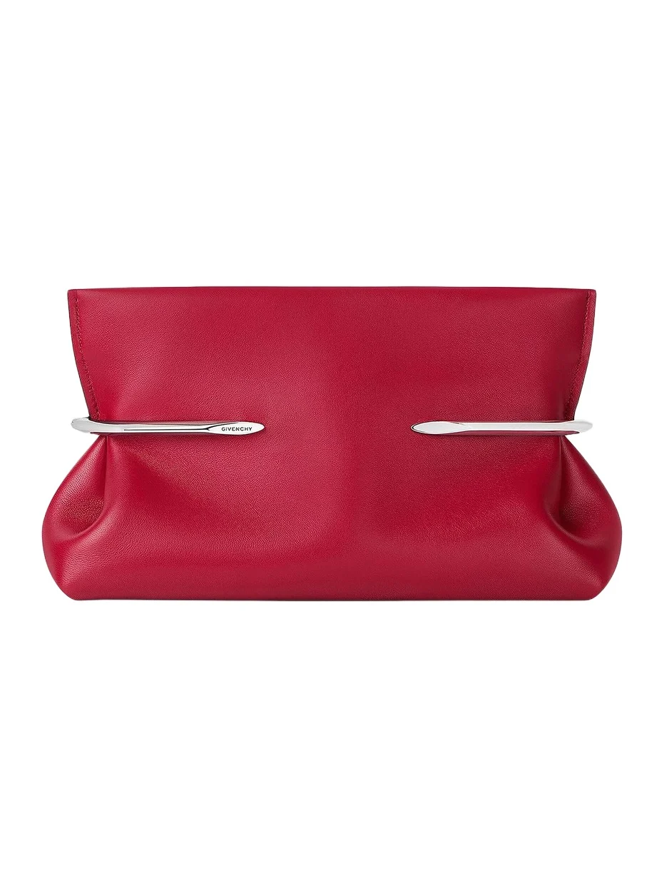 Women's Pinch Soft Clutch in Nappa Leather - Equestrian Red