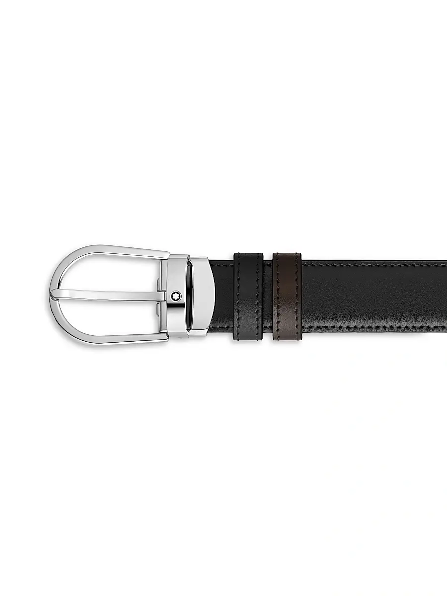 Montblanc Men's Horseshoe Reversible Leather Belt | Thumbnail 2 Montblanc Men's Horseshoe Reversible Leather Belt | Thumbnail 2