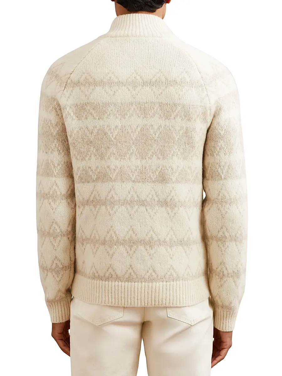 Reiss Men's Claus Fair Isle-Inspired Half-Zip Sweater | Thumbnail 4 Reiss Men's Claus Fair Isle-Inspired Half-Zip Sweater | Thumbnail 4