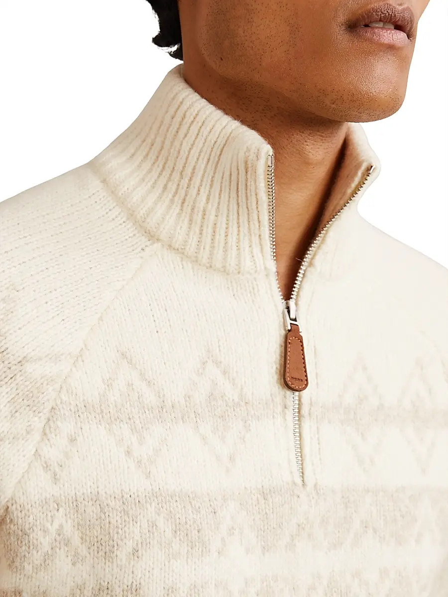 Reiss Men's Claus Fair Isle-Inspired Half-Zip Sweater | Thumbnail 5 Reiss Men's Claus Fair Isle-Inspired Half-Zip Sweater | Thumbnail 5