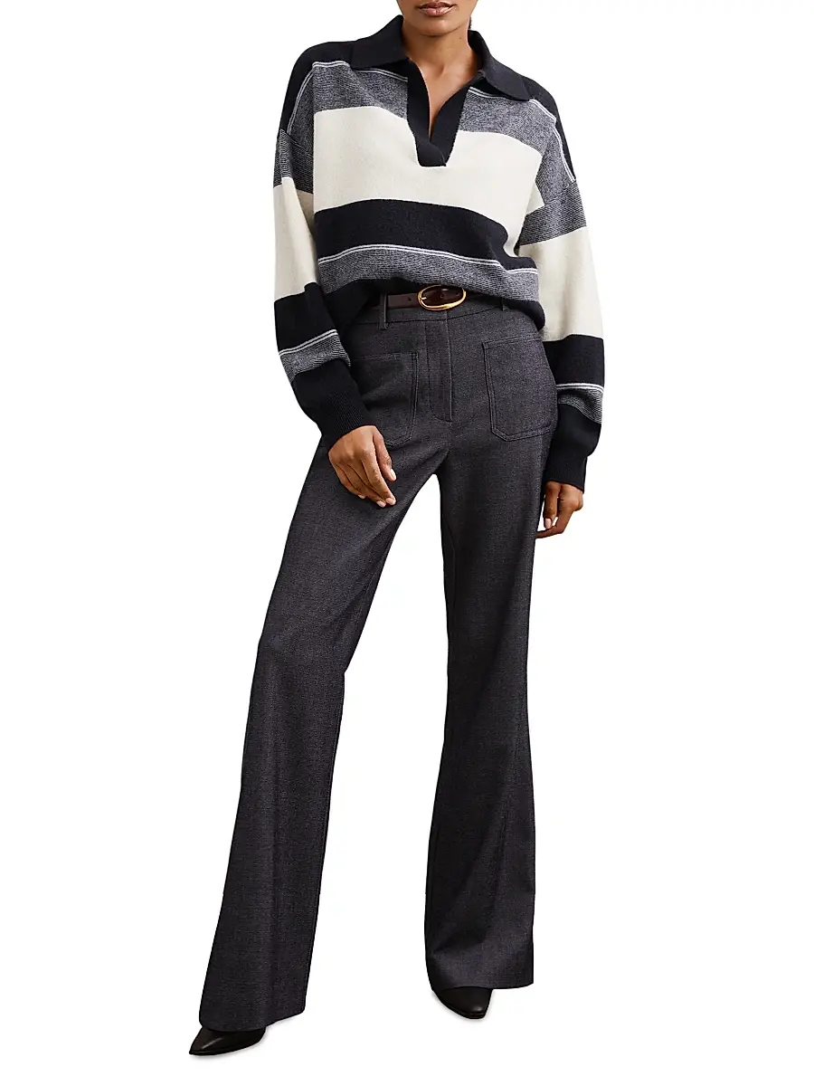 Reiss Women's Simmy Striped Wool-Cashmere Sweater | Thumbnail 2 Reiss Women's Simmy Striped Wool-Cashmere Sweater | Thumbnail 2