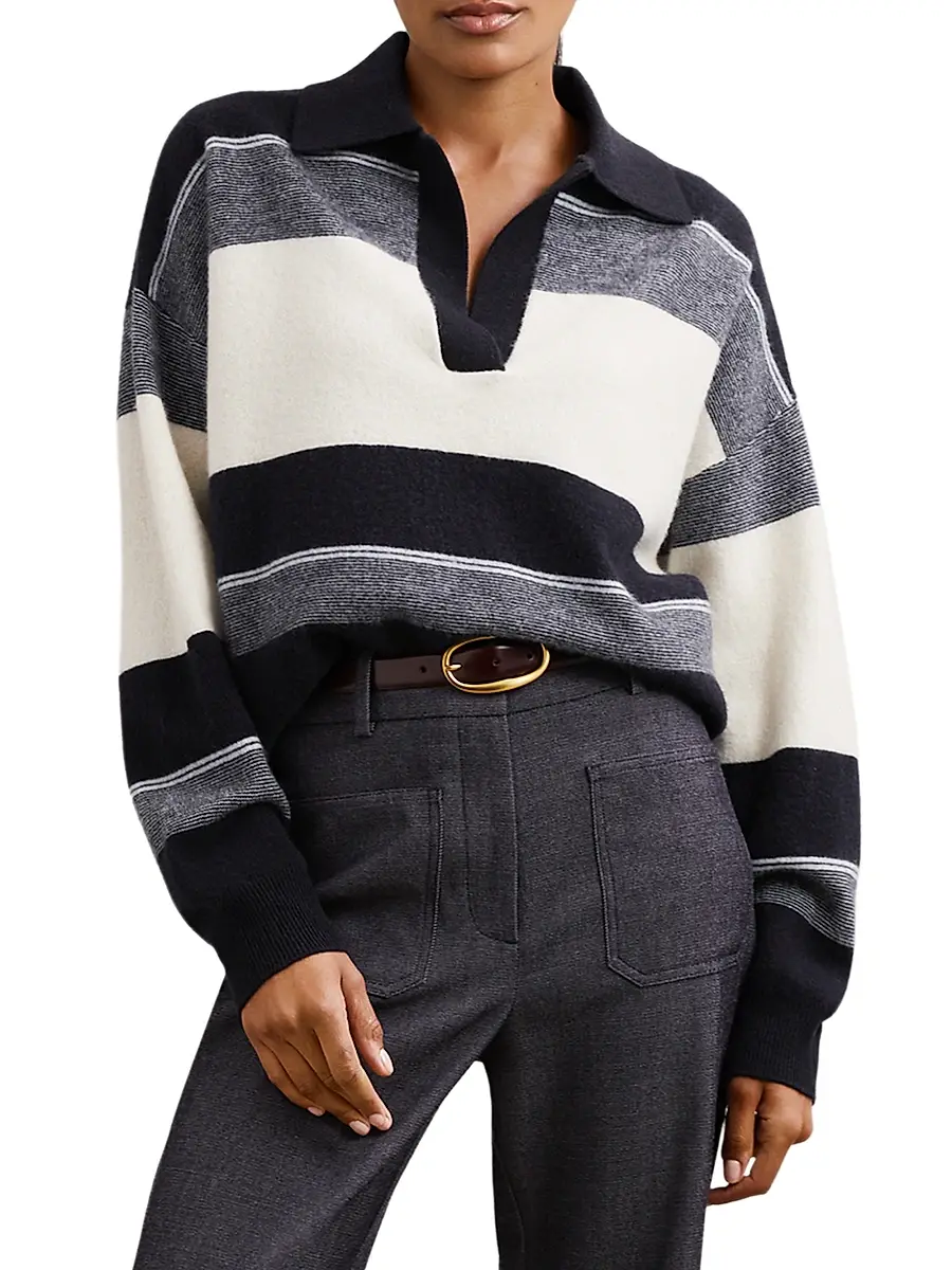 Reiss Women's Simmy Striped Wool-Cashmere Sweater | Thumbnail 3 Reiss Women's Simmy Striped Wool-Cashmere Sweater | Thumbnail 3