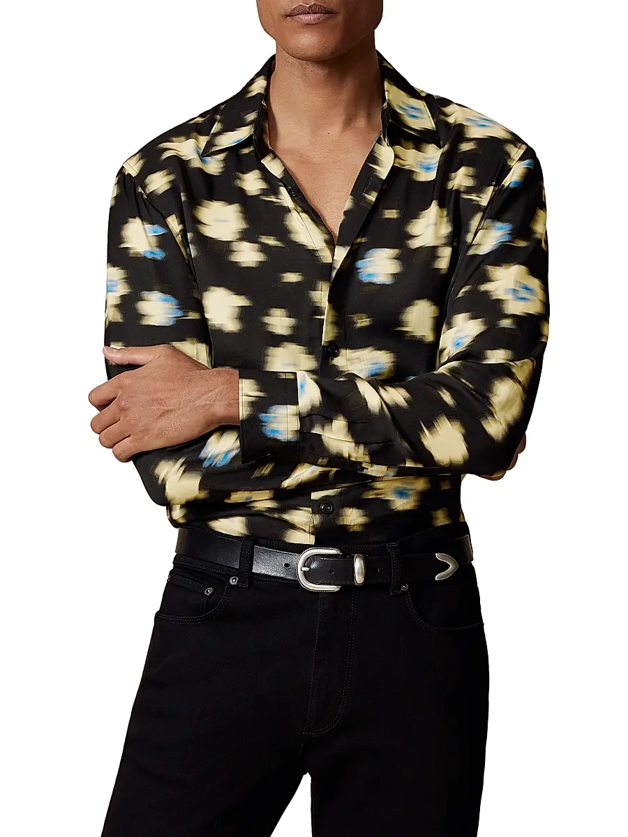 Reiss Men's Petal Blurred Floral Shirt | Thumbnail 3 Reiss Men's Petal Blurred Floral Shirt | Thumbnail 3