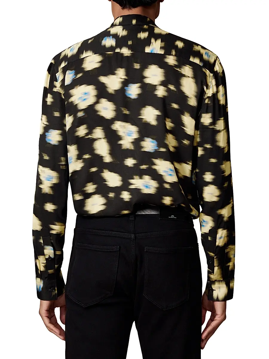 Reiss Men's Petal Blurred Floral Shirt | Thumbnail 4 Reiss Men's Petal Blurred Floral Shirt | Thumbnail 4