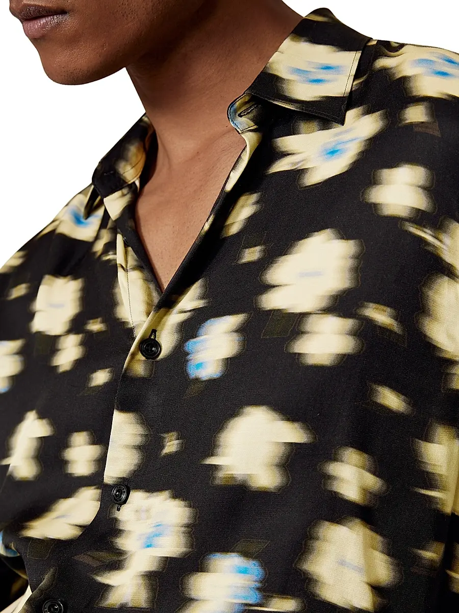 Reiss Men's Petal Blurred Floral Shirt | Thumbnail 5 Reiss Men's Petal Blurred Floral Shirt | Thumbnail 5
