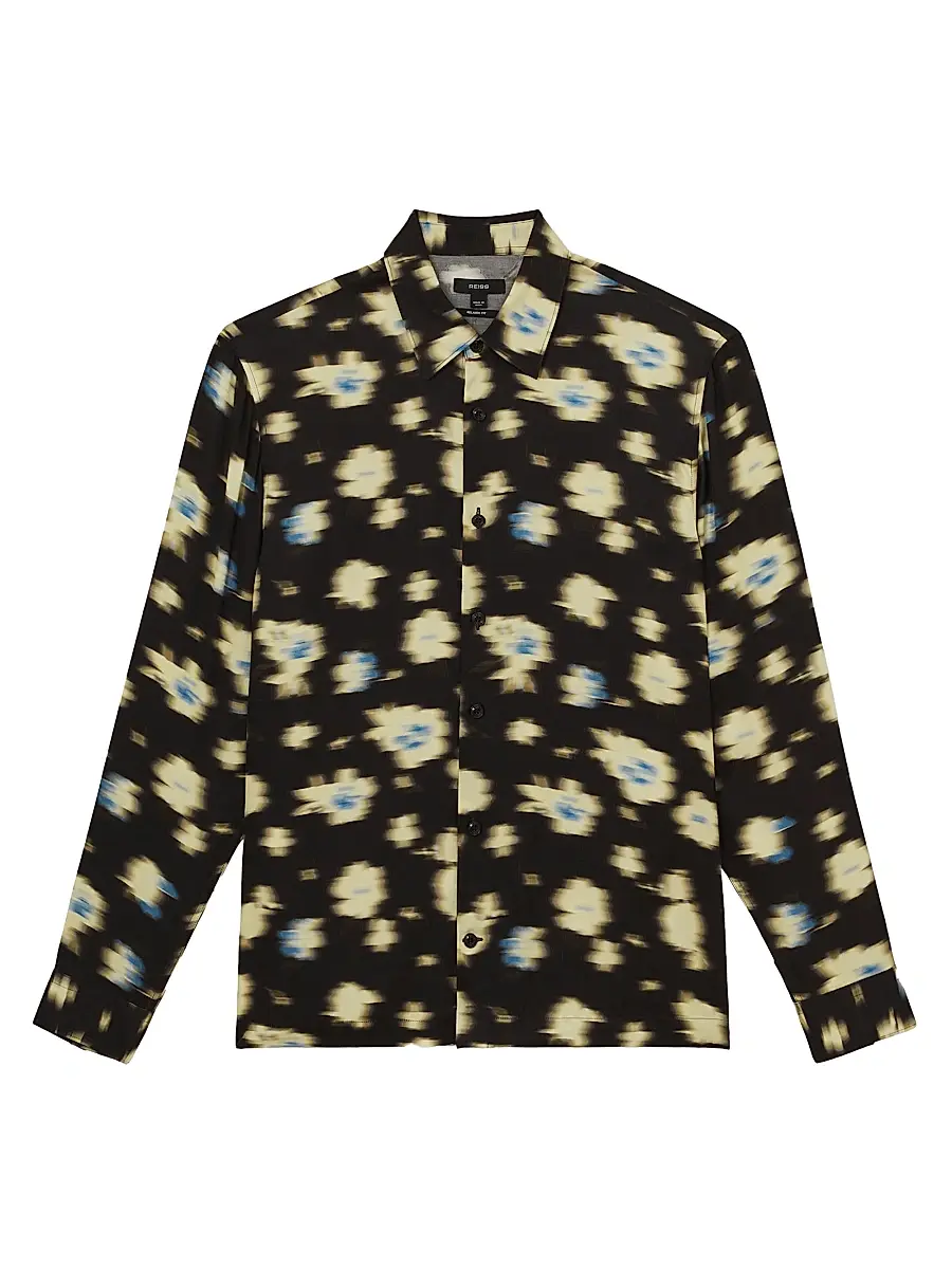 Reiss Men's Petal Blurred Floral Shirt