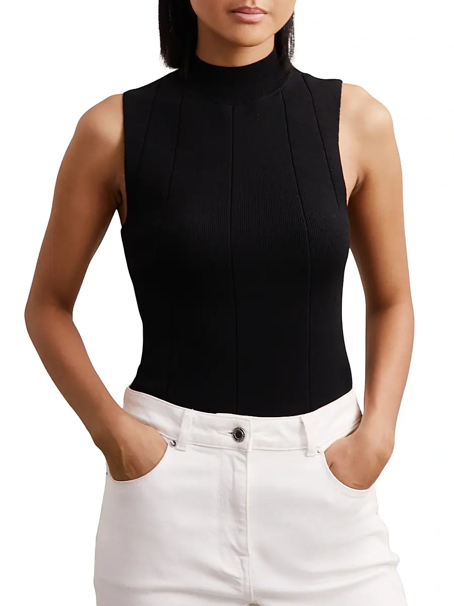 Reiss Women's Milan Knit Sleeveless Turtleneck Top | Thumbnail 3 Reiss Women's Milan Knit Sleeveless Turtleneck Top | Thumbnail 3
