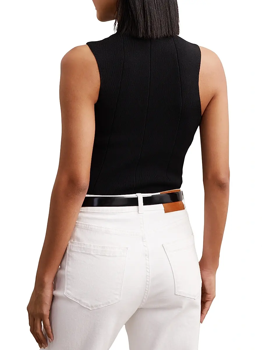 Reiss Women's Milan Knit Sleeveless Turtleneck Top | Thumbnail 4 Reiss Women's Milan Knit Sleeveless Turtleneck Top | Thumbnail 4