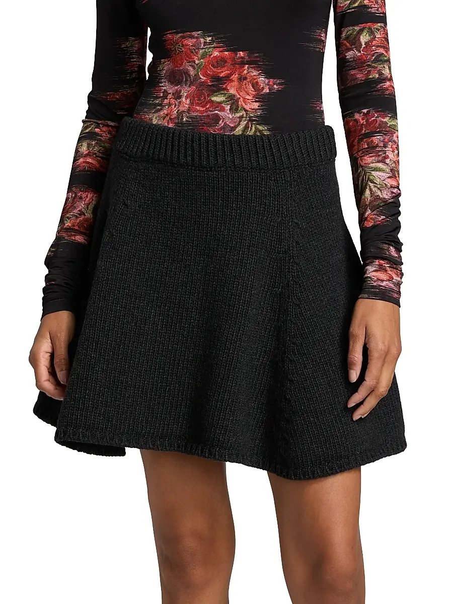 Ganni Women's Wool-Blend Knit Miniskirt | Thumbnail 3 Ganni Women's Wool-Blend Knit Miniskirt | Thumbnail 3