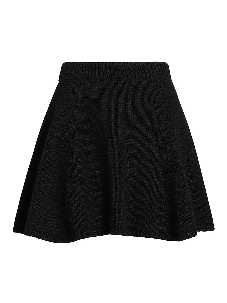 Ganni Women's Wool-Blend Knit Miniskirt