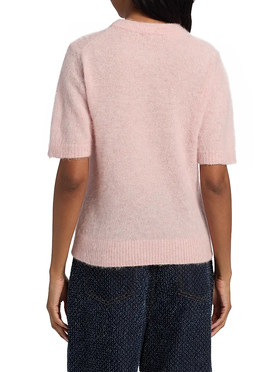 Ganni Women's Brushed Alpaca Graphic T-Shirt | Thumbnail 5
