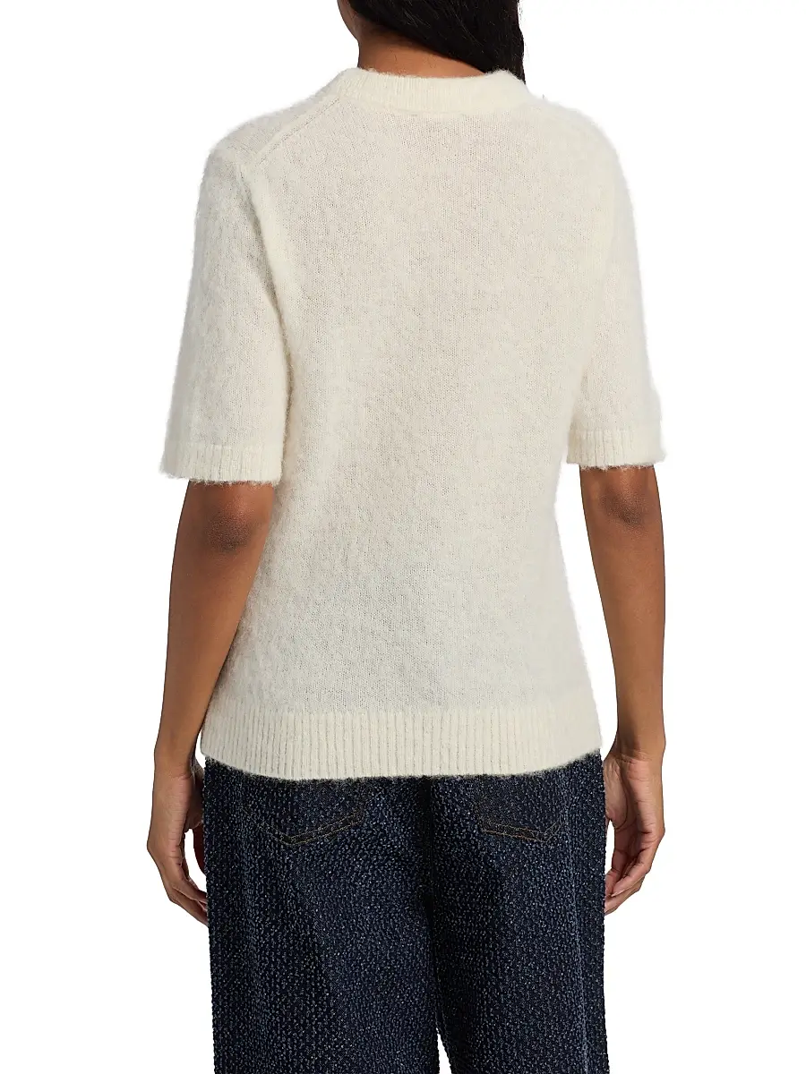 Ganni Women's Brushed Alpaca Graphic T-Shirt | Thumbnail 5