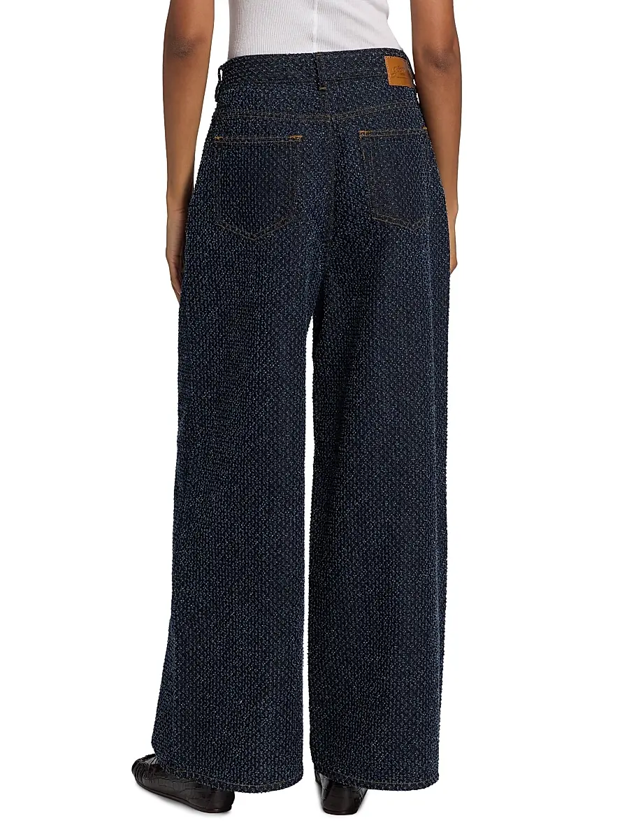 Ganni Women's Tweed Denim Baggy Jeans | Thumbnail 5 Ganni Women's Tweed Denim Baggy Jeans | Thumbnail 5