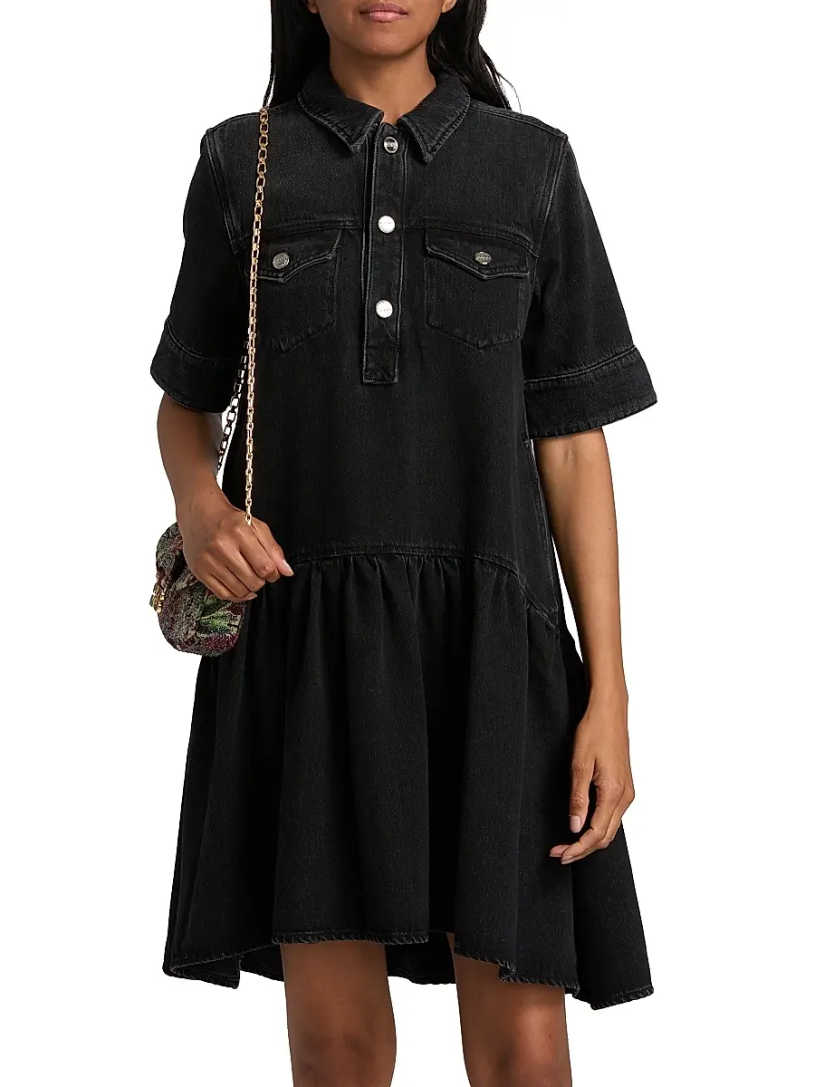 Ganni Women's Denim Mini-Shirtdress | Thumbnail 3 Ganni Women's Denim Mini-Shirtdress | Thumbnail 3