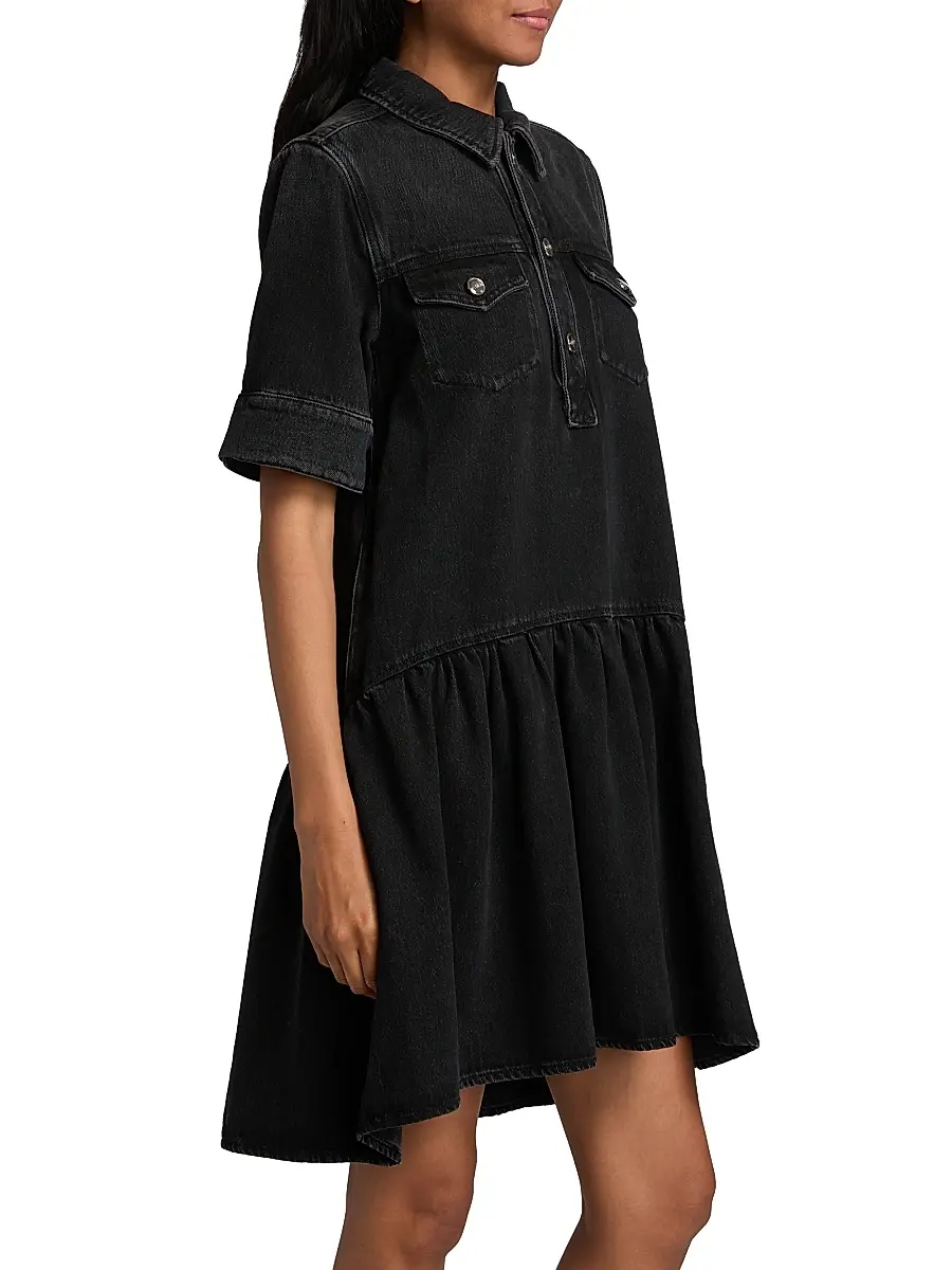 Ganni Women's Denim Mini-Shirtdress | Thumbnail 4 Ganni Women's Denim Mini-Shirtdress | Thumbnail 4